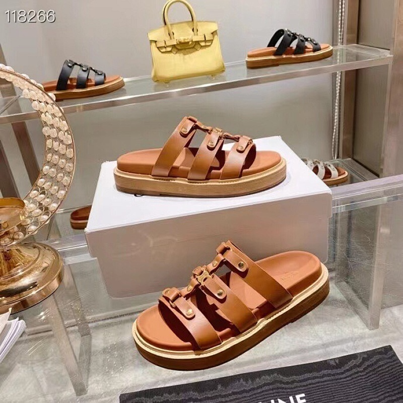 MCS32 Synthetic Leather slippers 35-42 Shoes With box