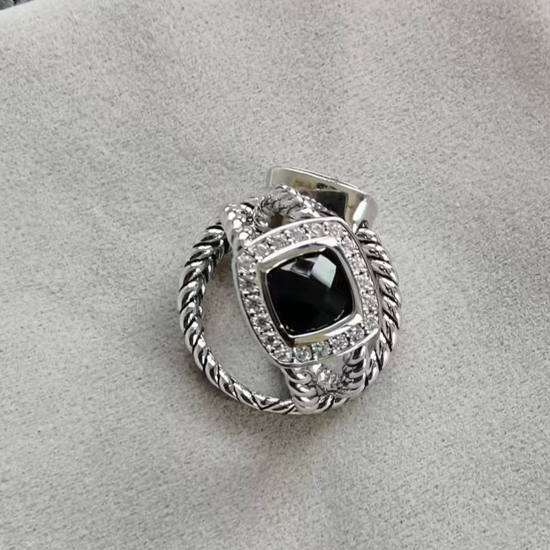 DY DR21 Simple Zircon Ring Popular Knot Line Ring Jewelry