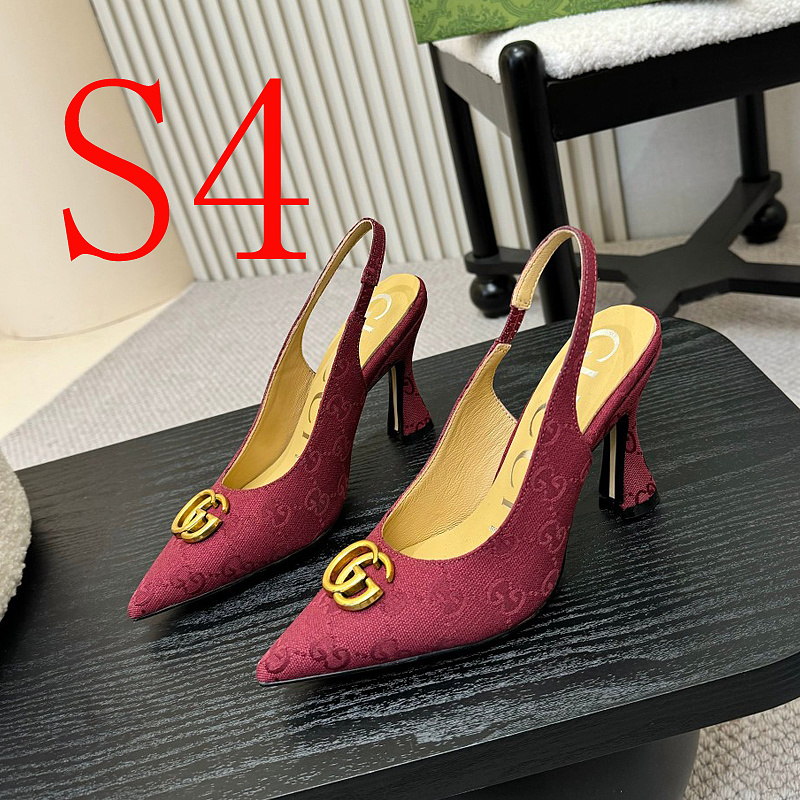 SHGS9 Leather 8.5CM Heel Women 35-42 shoes With box