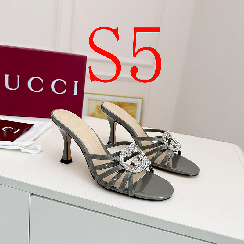 SHGS6 Leather 8.5CM Heel Women 35-43 shoes With box