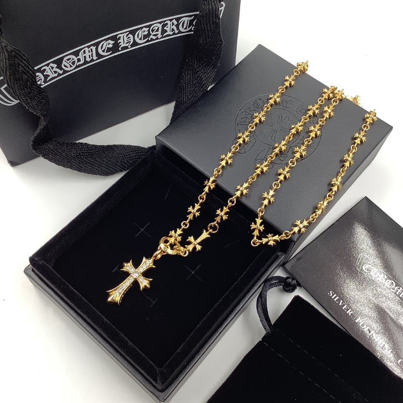 CHSN5 Classic men's and women's diamond studded cross necklace jewelry