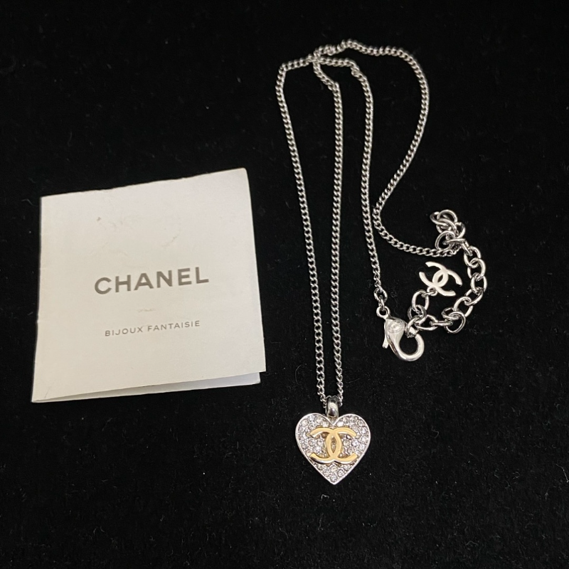 CHN107  Women's New Love Full Diamond Necklace Earnail Set Jewelry