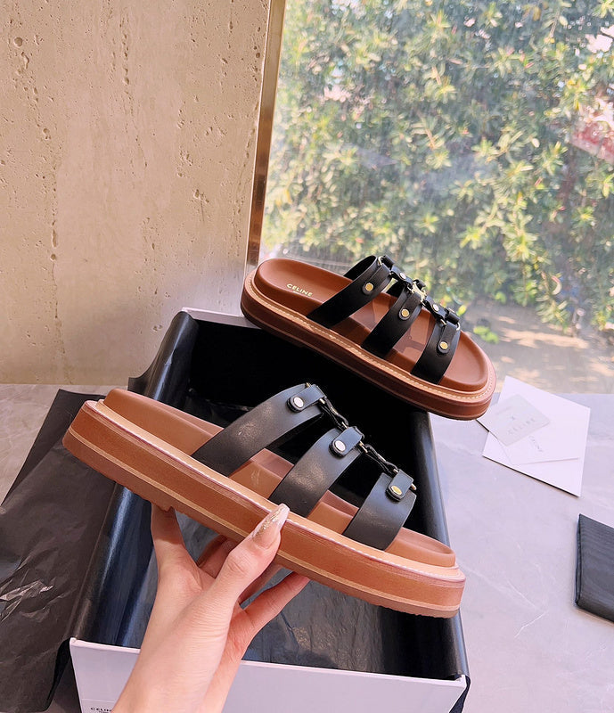MBCS13 Leather Slippers Size 35-42 Shoes with Box