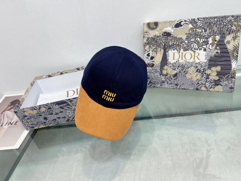 MIH16 New autumn and winter contrasting corduroy smoking baseball cap Hat
