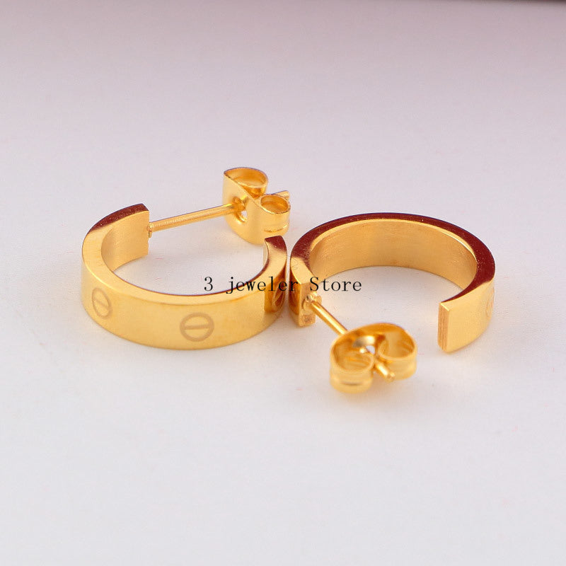 CAE8 high quality 316L steel Gold Plated earring studs for women  Jewelry