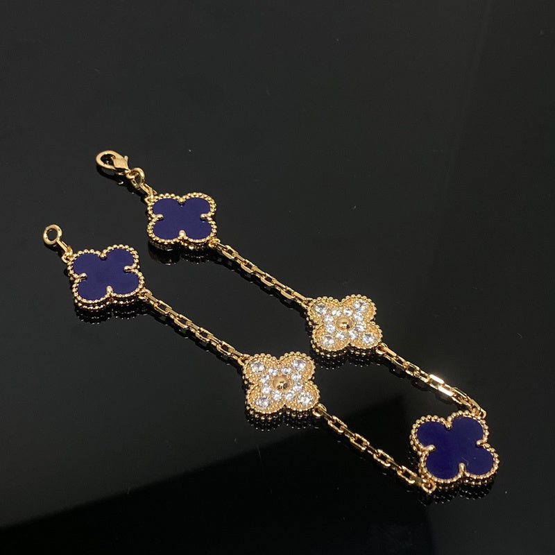 AVSB12  Multifaceted diamond lapis lazuli bracelet  jewelry