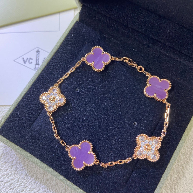 AVSB11   New violet interdiamond multiflower bracelet jewelry