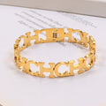 CHB66 Stainless steel large C letter bracelet women's jewelry