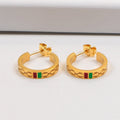 GE50 Half-circle letter titanium steel plated 18K rose gold women's color gold earrings  Jewelry