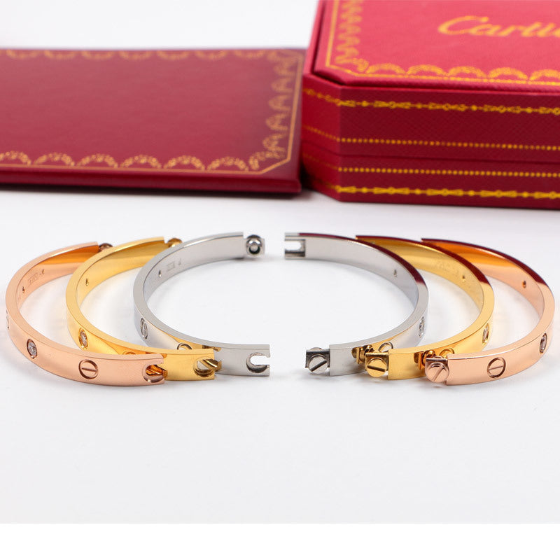 CAB15 brand bangle LOVE bracelet screw bracelet with screwdriver The most classic bangle 316L steel 18K gold plated  Jewelry 15-22cm