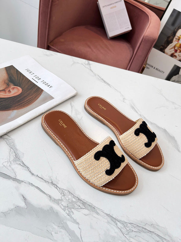 MBCS3 Leather Slippers Size 35-41Shoes with Box