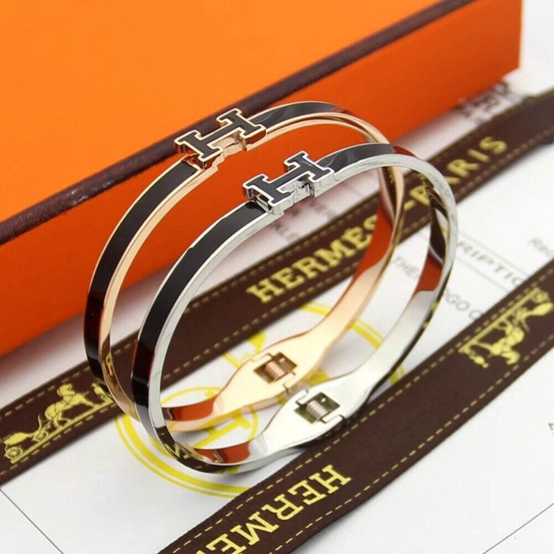 HB49 high quality 316L steel bracelet for women 18K gold plated jewelry H bangle