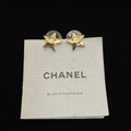 CHE82  Women's new shiny five pointed star double C earring jewelry
