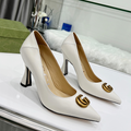 SHGS7 Leather 8.5CM Heel Women 35-42 shoes With box