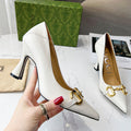 SHGS8 Leather 8.5CM Heel Women 35-42 shoes With box